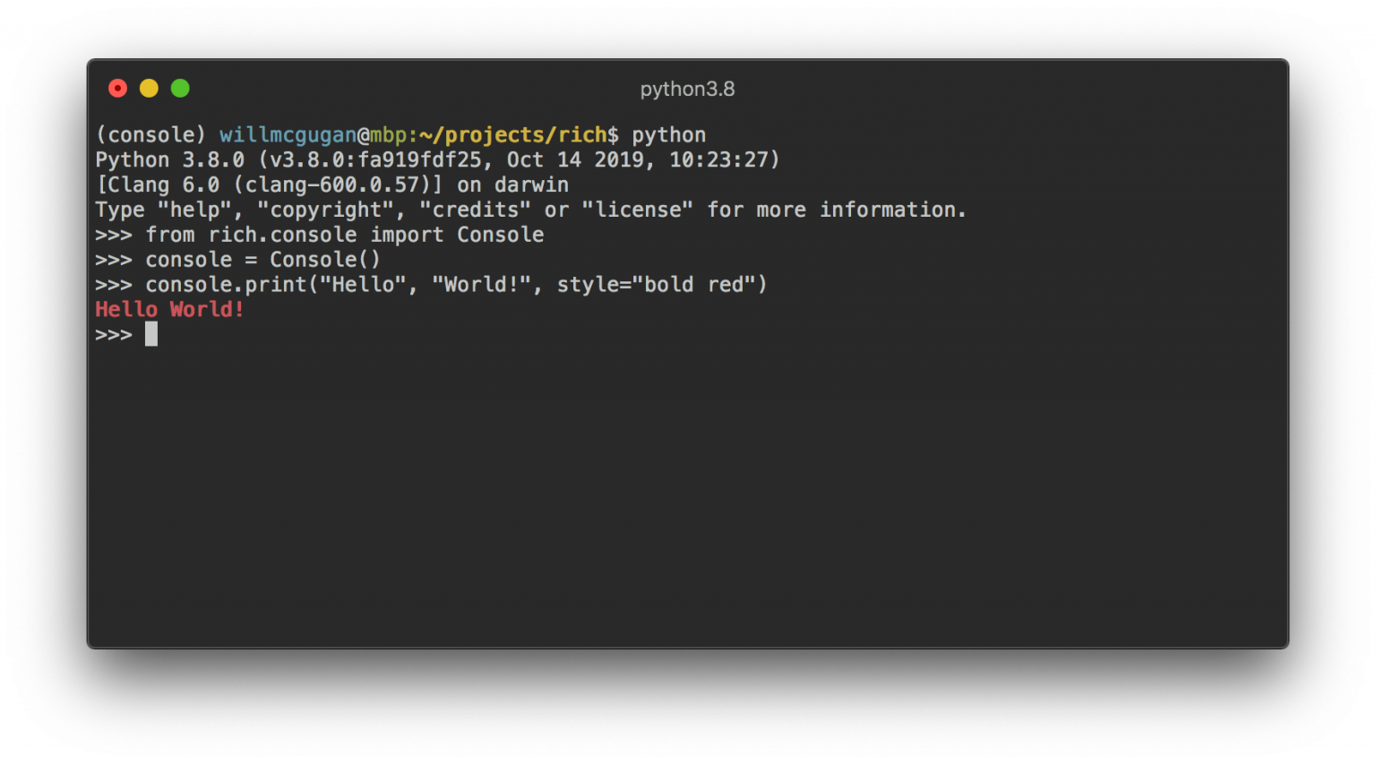 专属Python开发者的完美终端工具—Rich-Python 实用宝典